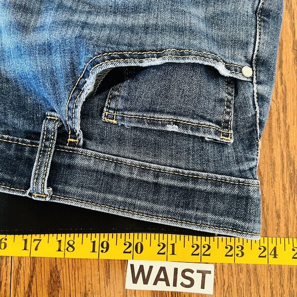 EVRY Women's Stretch Skinny Blue Denim Jeans Plus Size 24W High Rise Raw Hem - Picture 5 of 10